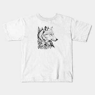 Wolf in the Forest Kids T-Shirt